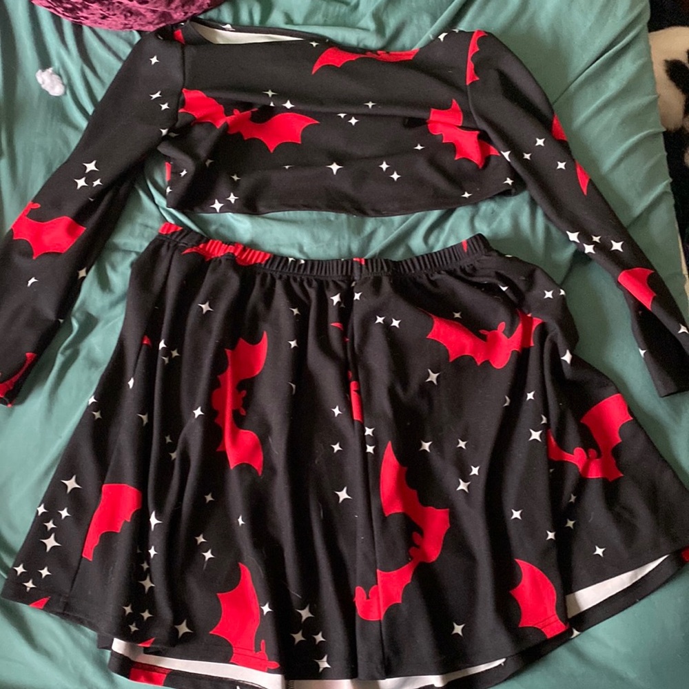 3x skirt and crop top set